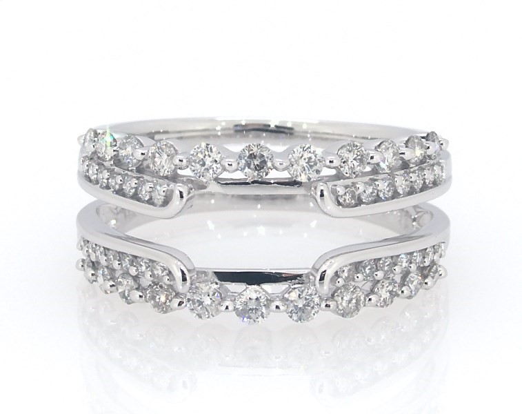 Princess Cut Halo Diamond Engagement Ring Enhancer In 14k White Gold Fascinating Diamonds